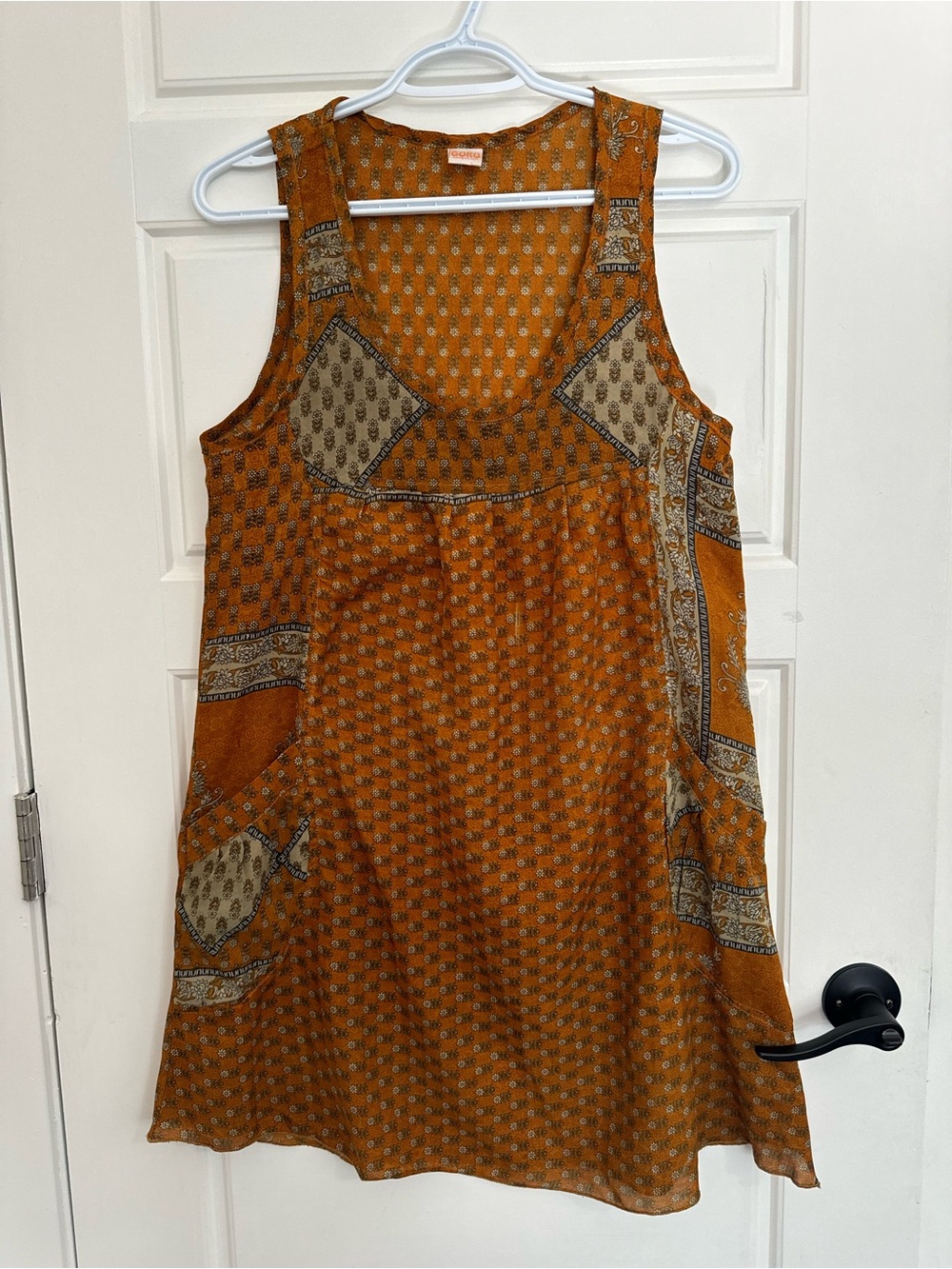 100% silk Guru bohemian Sleeveless Mini Dress